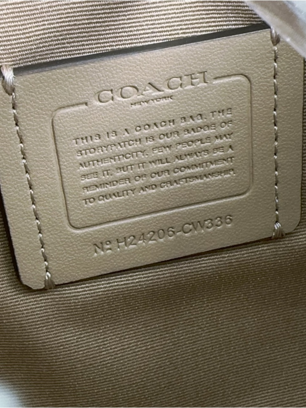 Coach CW336 Zip Top Crossbody Croissant Bag Crossgrain Leather Chalk Silver NWT - Picture 8 of 11
